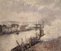 ルーアン港の蒸気船 1896 年カミーユ ピサロ